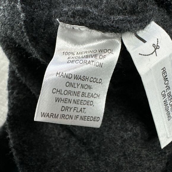 Ann Taylor Loft‎ Jacket XL Grey Wool Military Coat Ruffled Brass Buttons Sweater - Picture 6 of 10